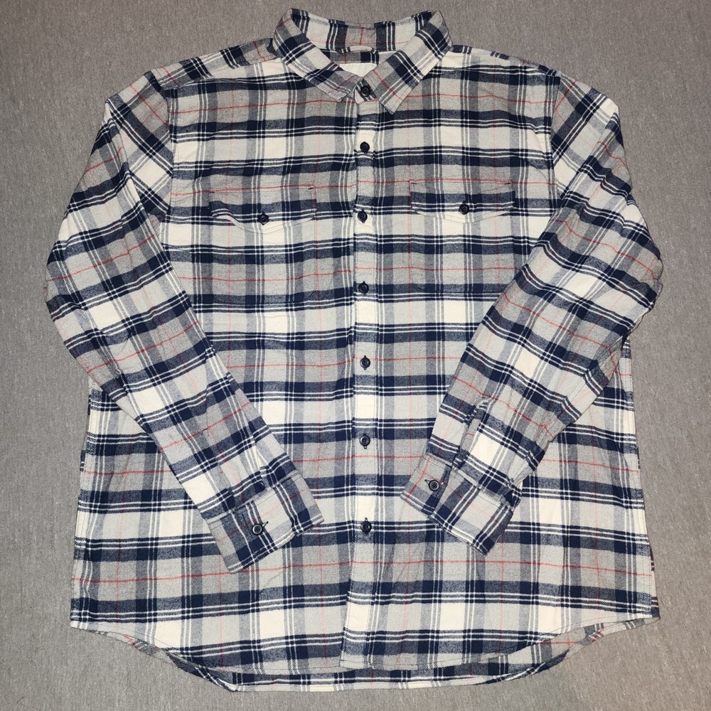 American Eagle Super Soft Flannel Mens XXL Multicolor Plaid Cotton Shirt Beige